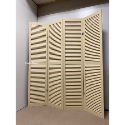 Ширма деревянная из четырех створок JenDi 180x160 Ванильный крем