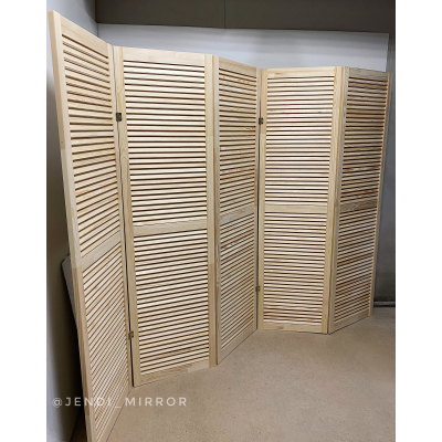 Ширма деревянная из пяти створок JenDi 250x180 Натуральное дерево