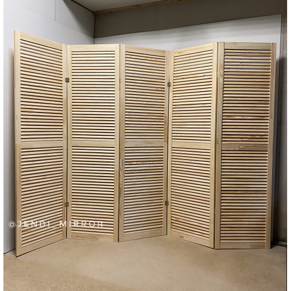 Ширма деревянная из пяти створок JenDi 250x180 Натуральное дерево