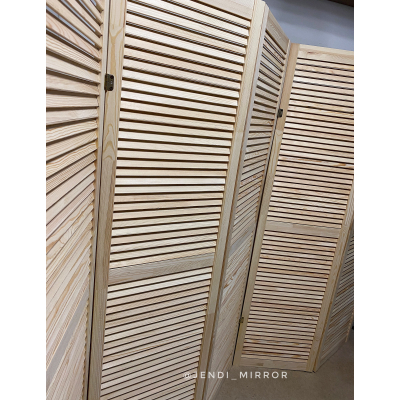 Ширма деревянная из пяти створок JenDi 250x180 Натуральное дерево