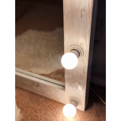 Гримерное зеркало с лампочками JenDi 200х80 White Loft