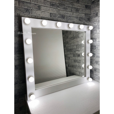 Гримерное зеркало с лампочками JenDi 90x80 White